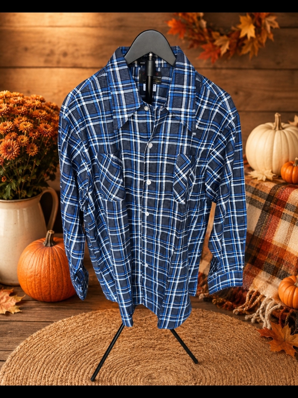 Phoenix Blue Plaid Long-Sleeve Button-Down Shirt
